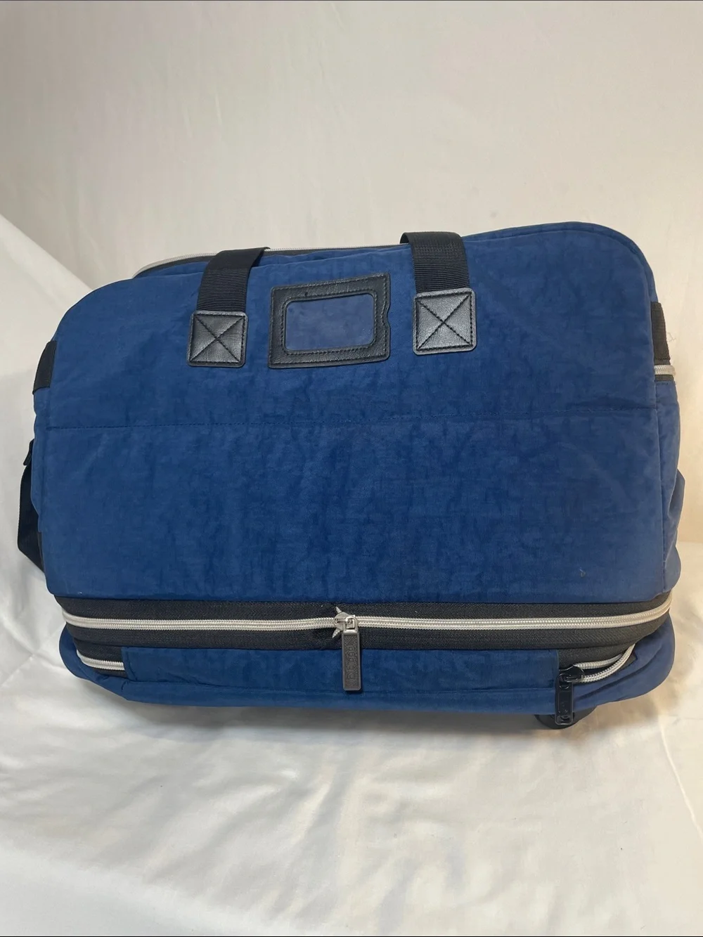 Baggallini Blue Zipsak Boost Spinner Duffle travel camp getaway expandable lite
